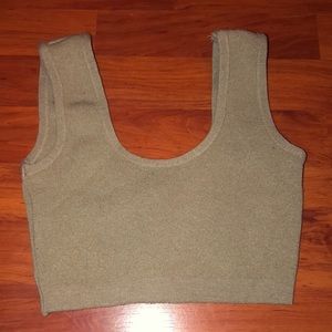 fashion nova army green cropped tank